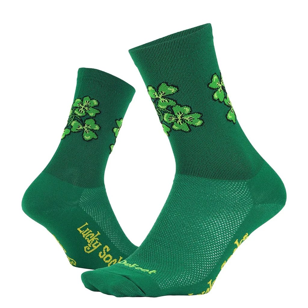 Defeet Aireator 6" Lucky Socks - Green - Image 2