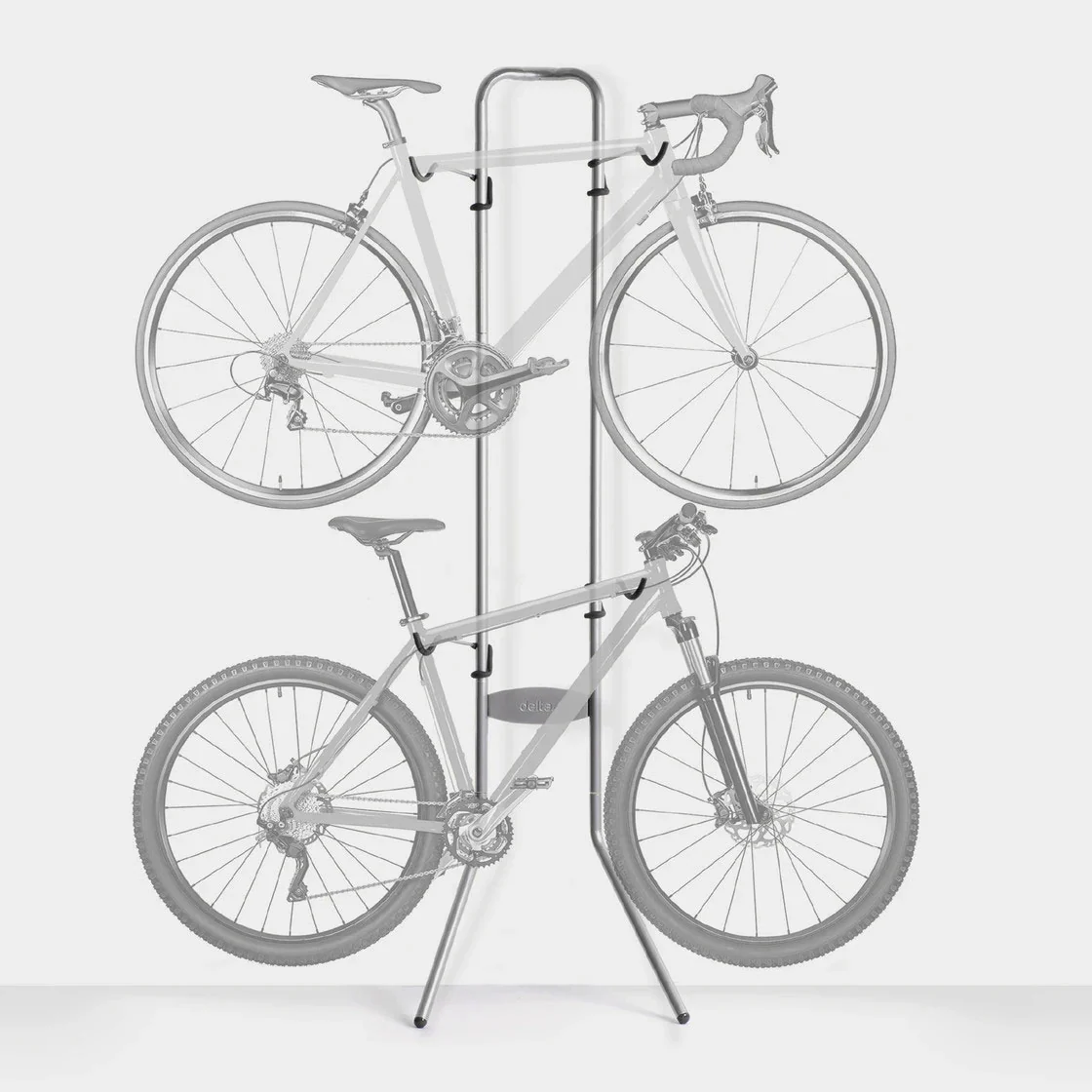 Delta Two Bike Gravity Stand Wall Rack Silver 2 Bikes