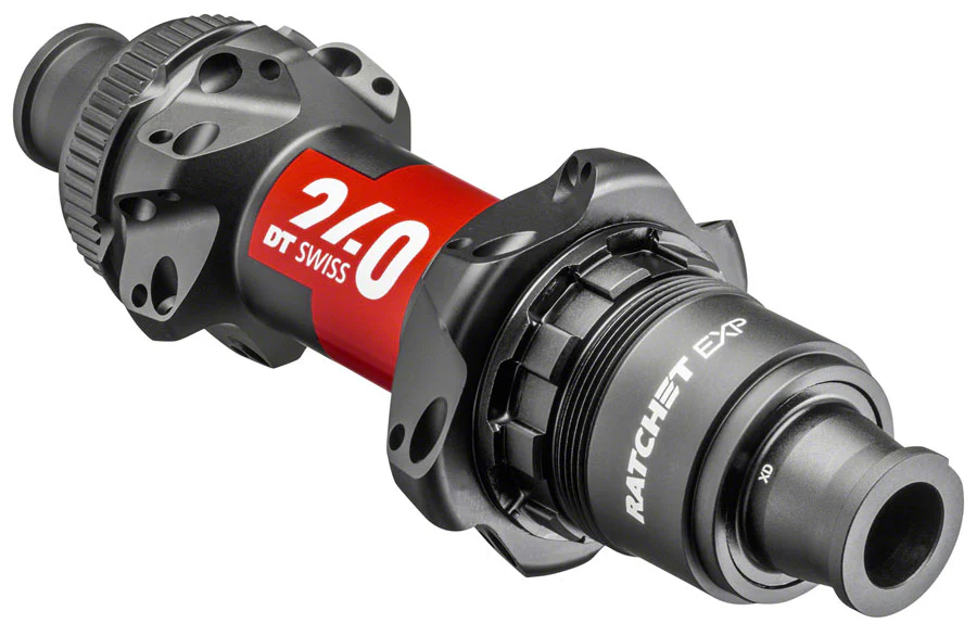 DT Swiss 240 EXP Rear Hub - 12 x 142mm Center-Lock XDR BLK/Red 24H 36pt Straight Pull