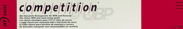 DT Swiss Competition Spoke: 2.0/1.8/2.0mm 195mm J-bend Silver Box of 100
