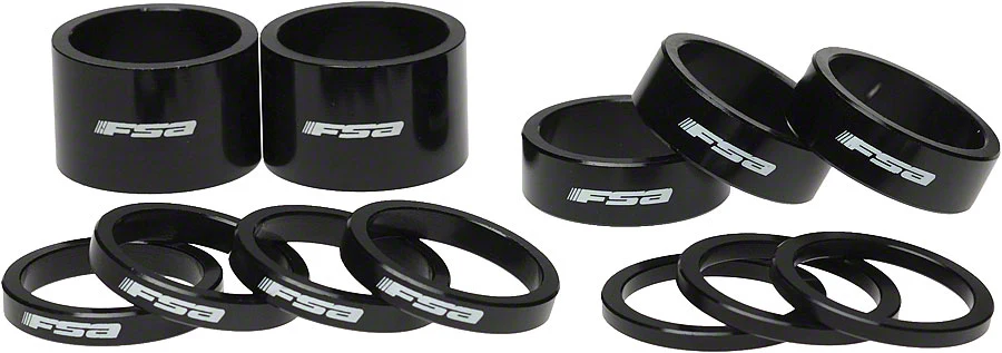 FSA Aluminum Headset Spacer - 1-1/8" Black