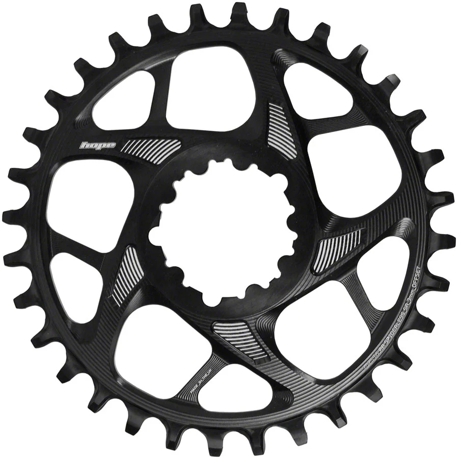 Hope Spiderless Retainer Chainring - SRAM Direct Mount 3mm Offset R22 BLK - Image 2