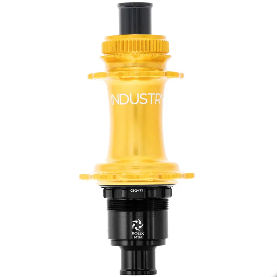 Industry Nine Solix M Classic Rear MS Disc Hub Rear 28H 12mm TA 148mm Shimano Micro Spline Gold