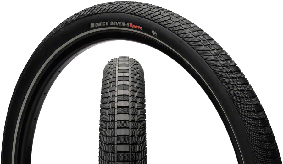 Kenda Kwick Seven.5 Tire - 27.5" Clincher Wire, Black/Reflective, 60tpi KS - Image 3