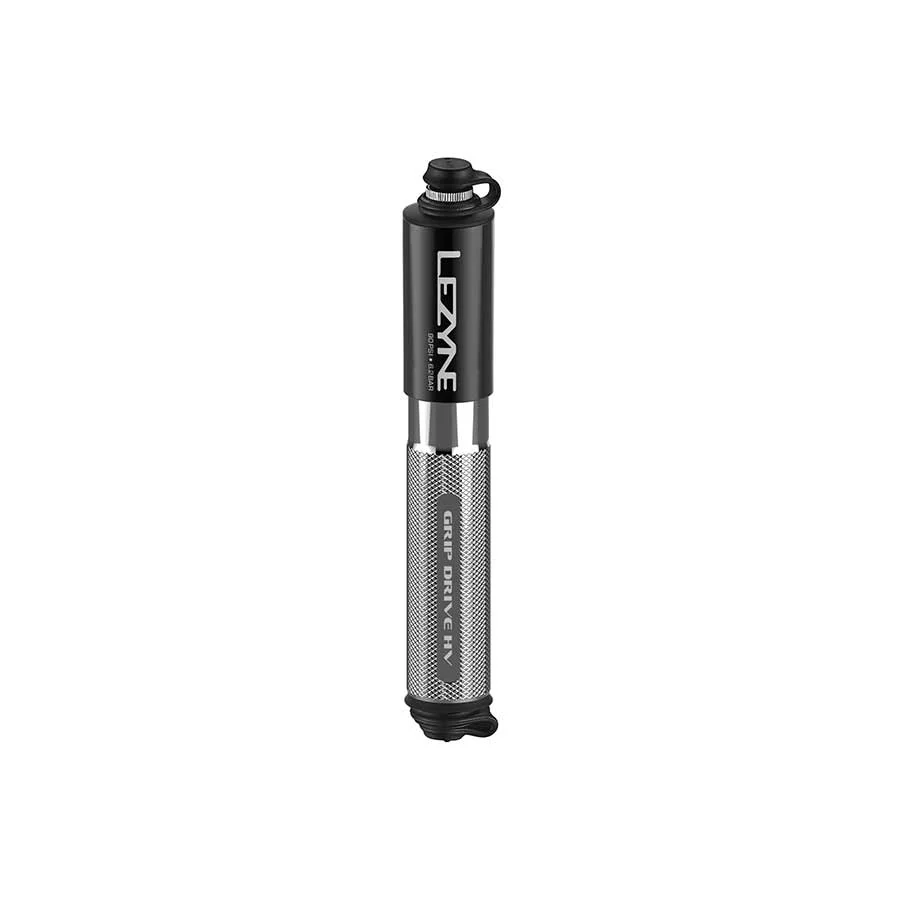 Lezyne Grip Drive HV Pump ABS Flip Chuck 90PSI Silver S 186 mm