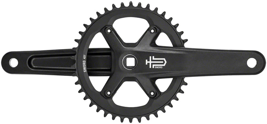 microSHIFT Sword BLK 1x Crankset - 9/10-Speed 110 Asym BCD JIS Square Taper Spindle Interface, Black - Image 7
