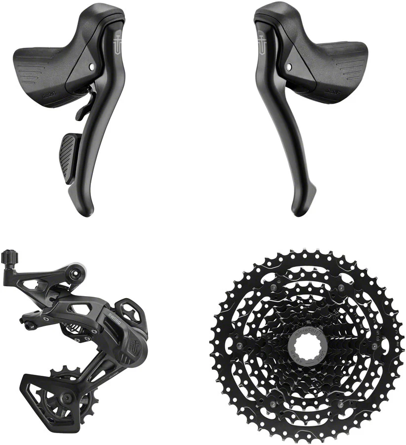 microSHIFT Sword BLK 1x9-Speed Groupset -  Includes Brake/Shifters Rear Derailleur Medium Cage - Image 2