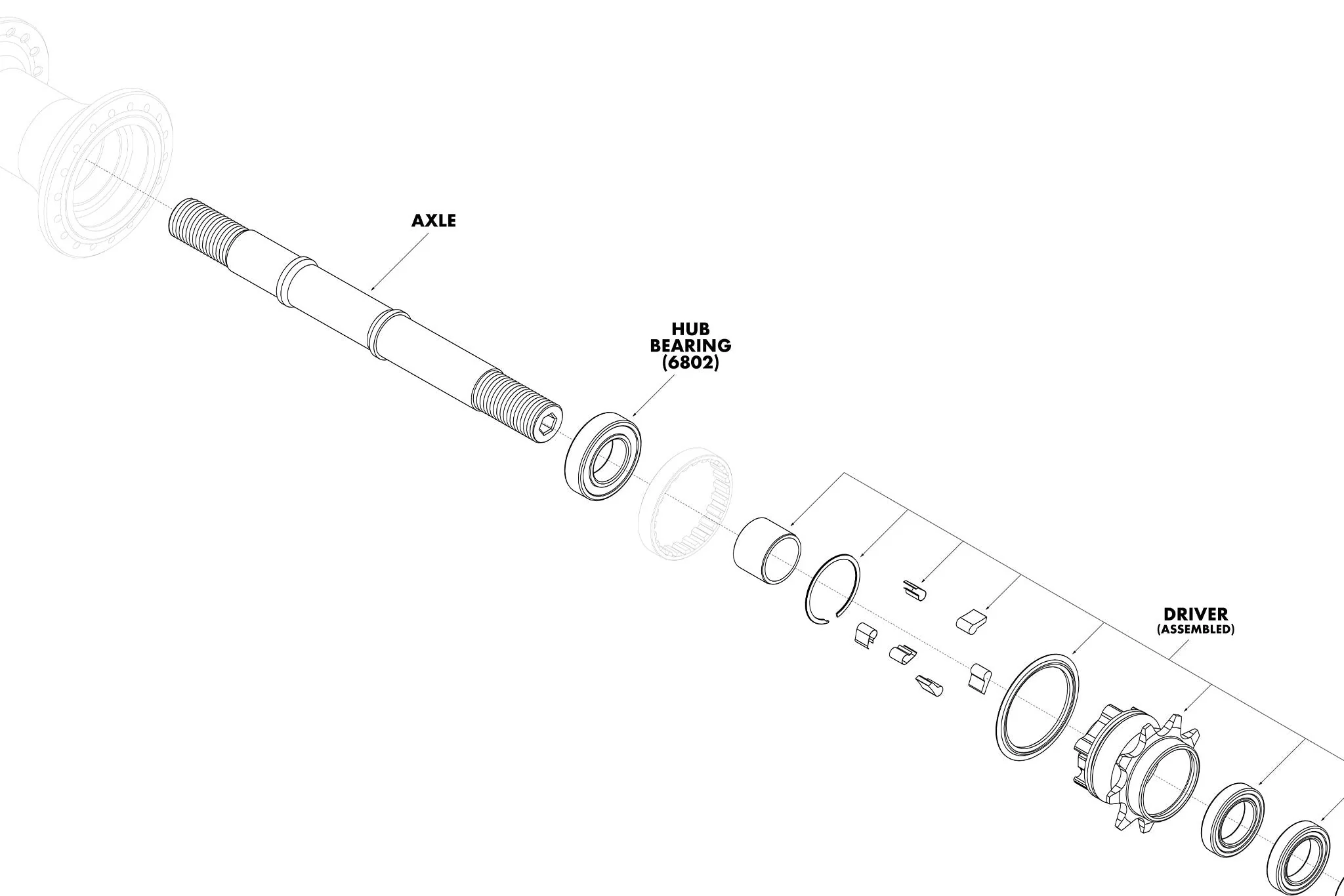 Odyssey C5 Cassette Hub Parts Small Parts - Image 2