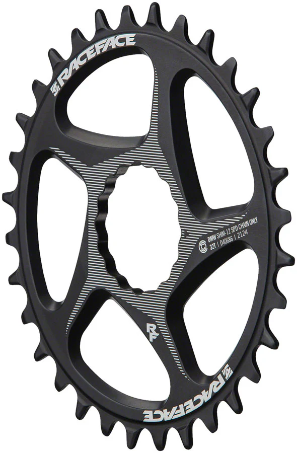 RaceFace Direct Mount Wide Chainring - CINCH For Shimano 12-Speed HG+ Compatible Chain, Black - Image 2