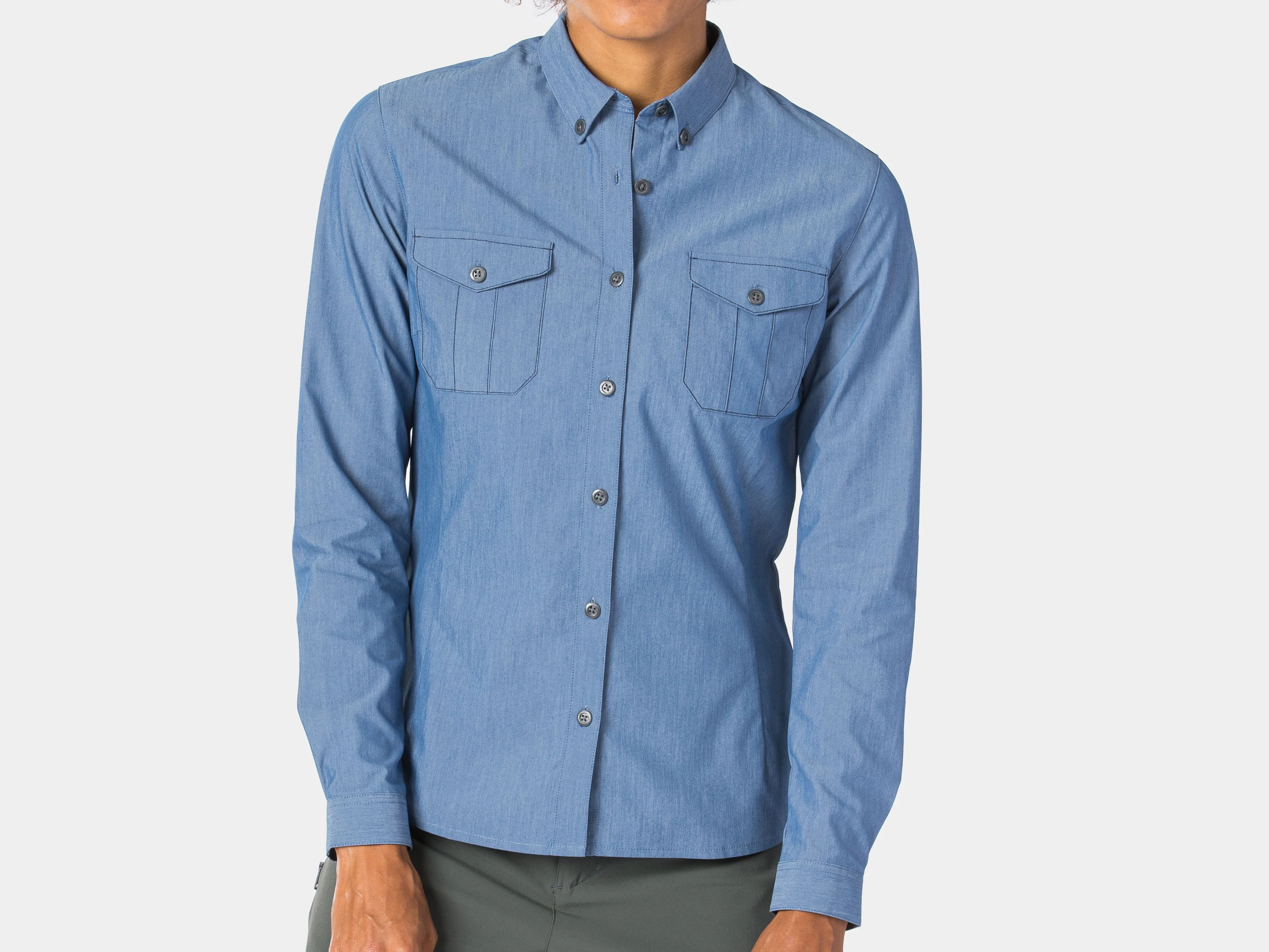 Shirt Bontrager Adventure Ride Women X-Small Chambray Blue