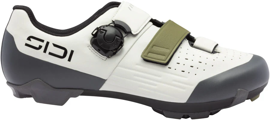 SIDI Silvis XC Clipless Shoes - Mens Ice White/Olive Green 45.5