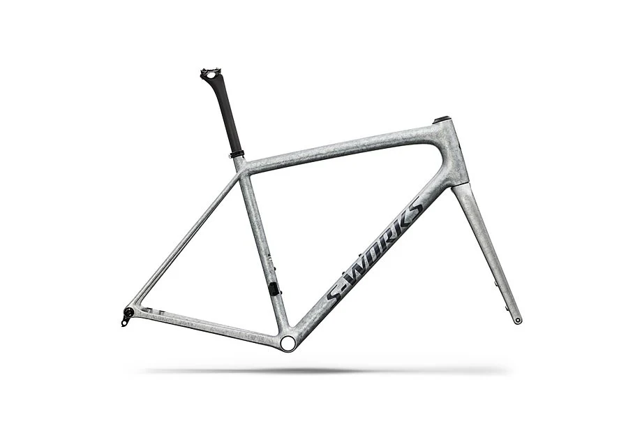 Specialized Aethos S-Works Frmset Gloss Silver Blurred Impasto / Black Pearl 52
