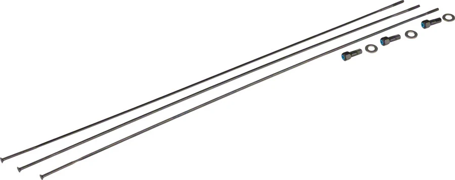 SRAM Spokes/Nipples/Washers 3-pack 298mm CX-Ray Straight-Pull External BLK Rise 60 B1 29"