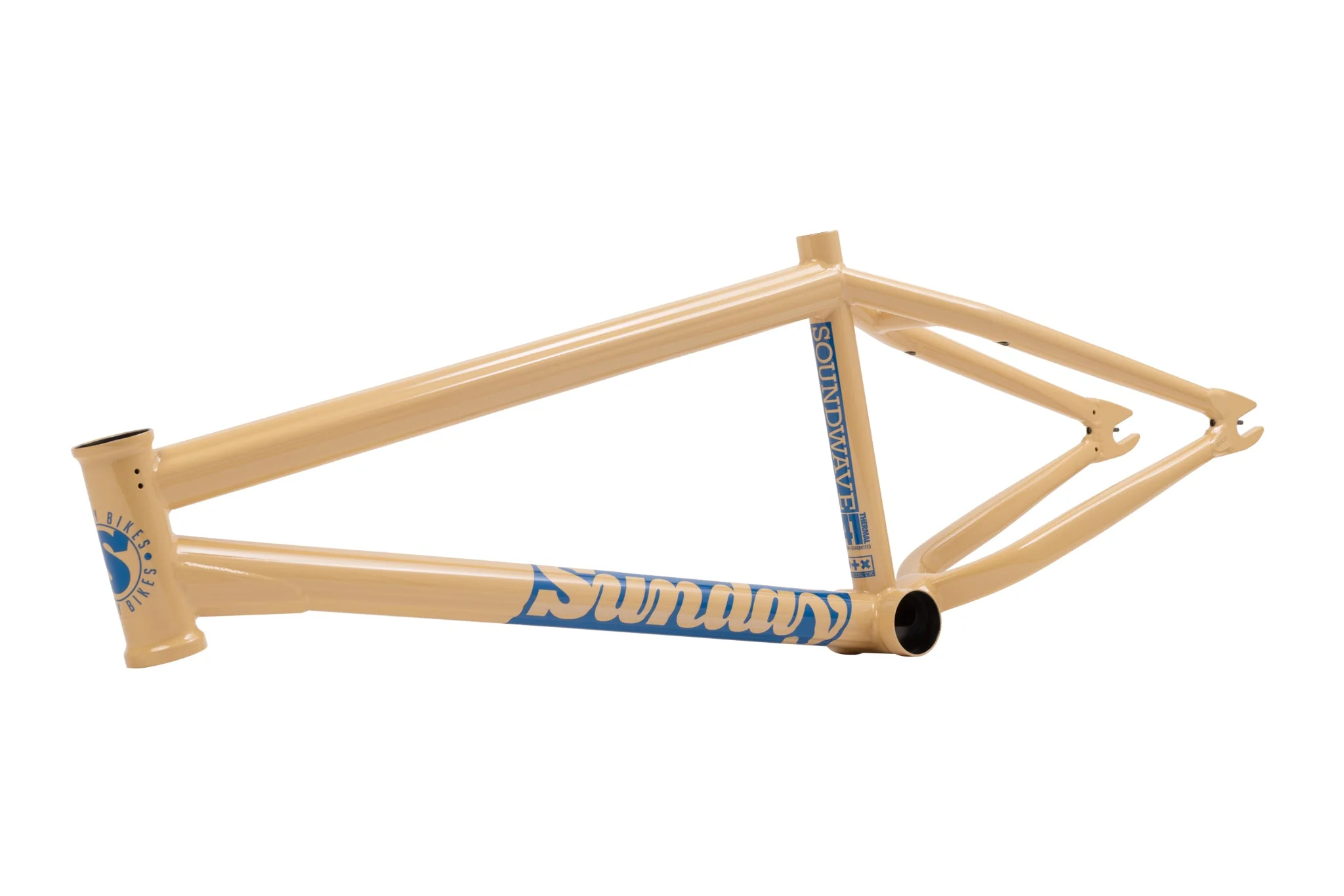 Sunday Soundwave v3 Frame (Gloss Sand w/ Blue Stickers)