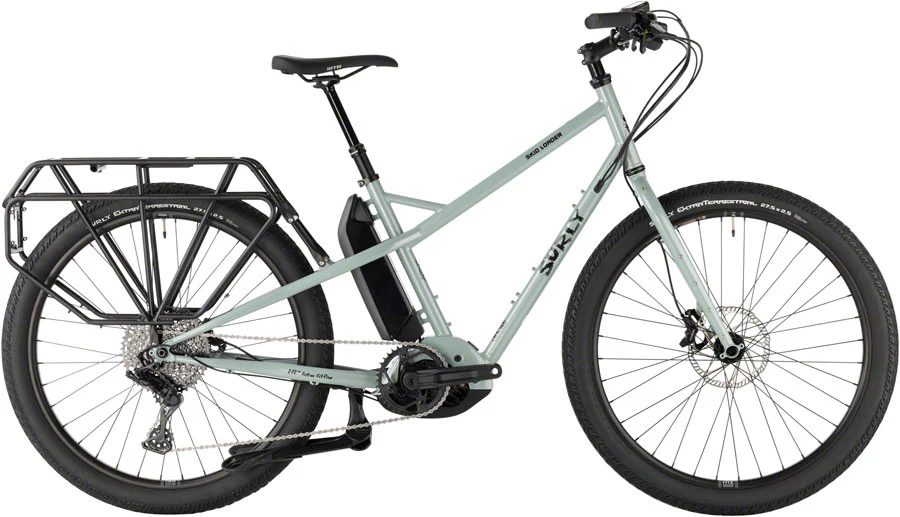 Surly Skid Loader Cargo Ebike - 27.5", Steel, Bathwater Gray