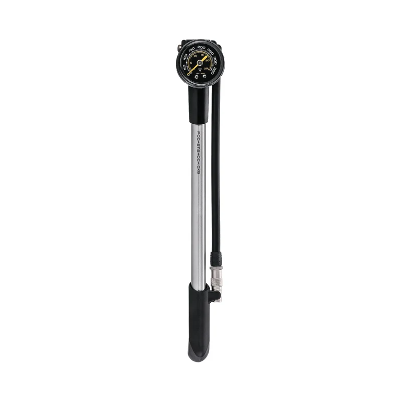 Topeak Pocket Shock DXG XL Shock Pump Analog SV 360psi 12` Aluminum Silver