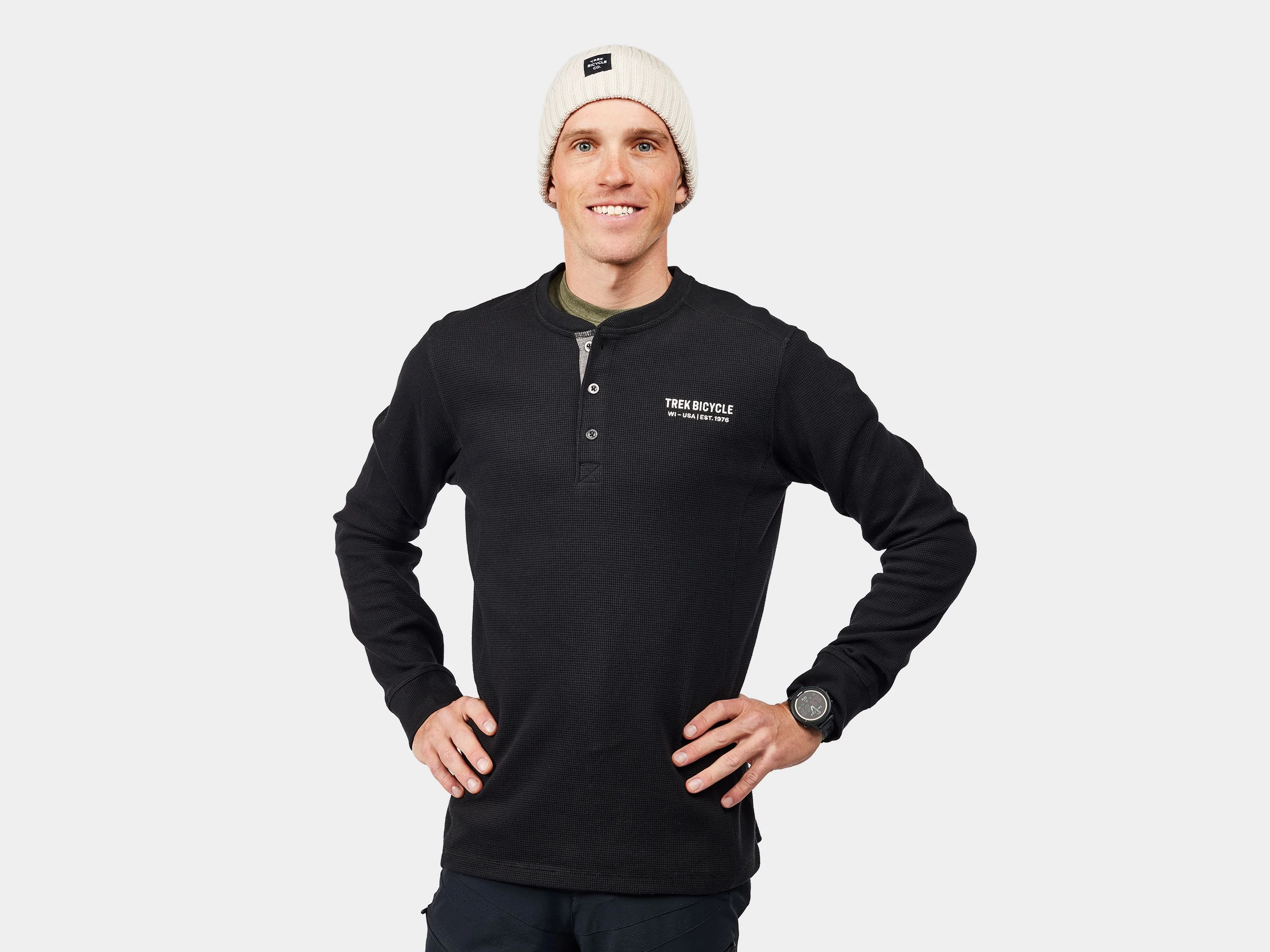 Trek Henley Long Sleeve X-Large Black Shirt