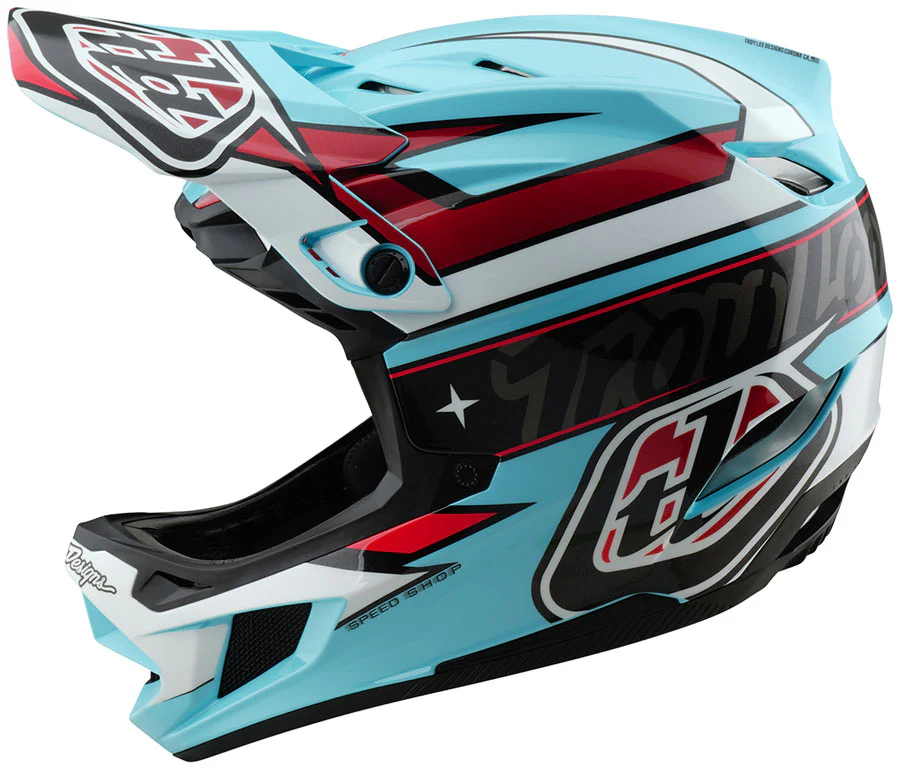 Troy Lee Designs D4 Polyacrylite Helmet β Linear Blue X-Small