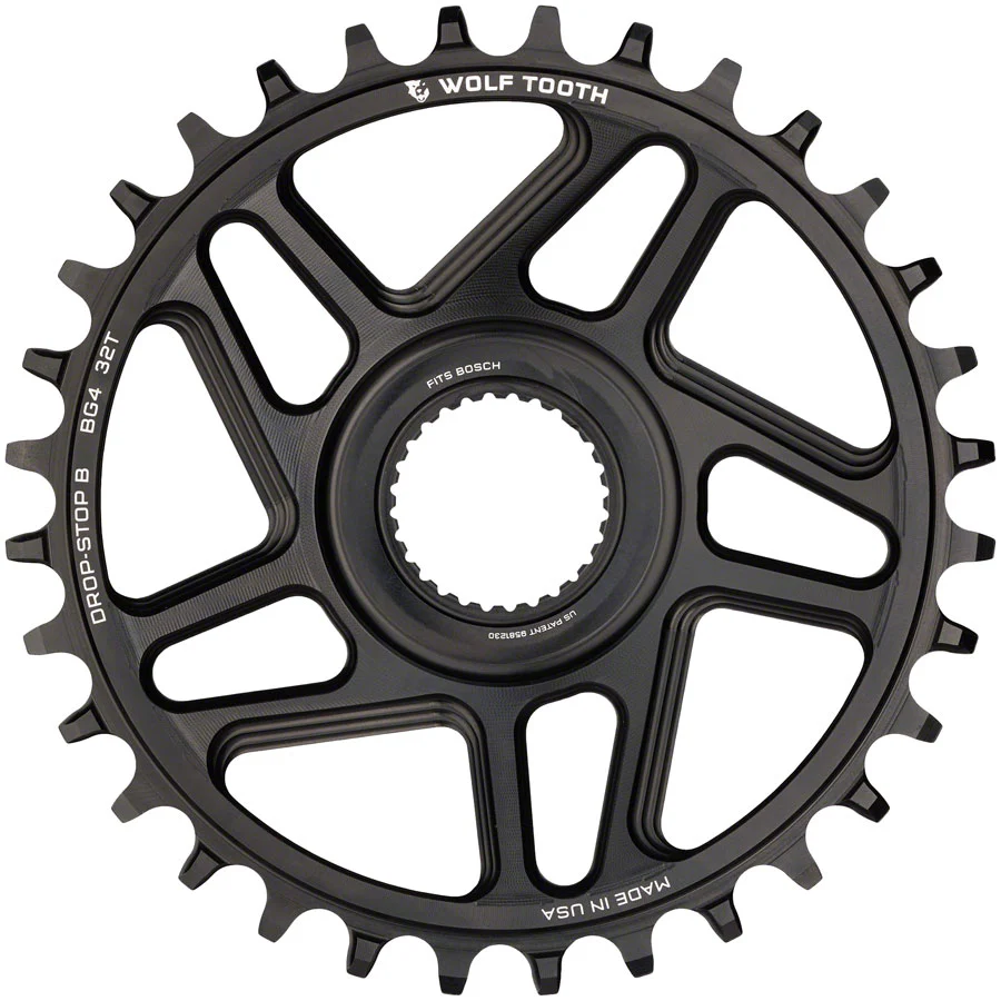 Wolf Tooth Bosch Gen 4 Direct Mount Chainring - Drop-Stop Black